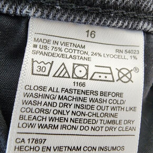 Old Navy High Waist Jeans Size 16 Button Fly Slouchy Straight Black Wash Faded - Picture 12 of 13